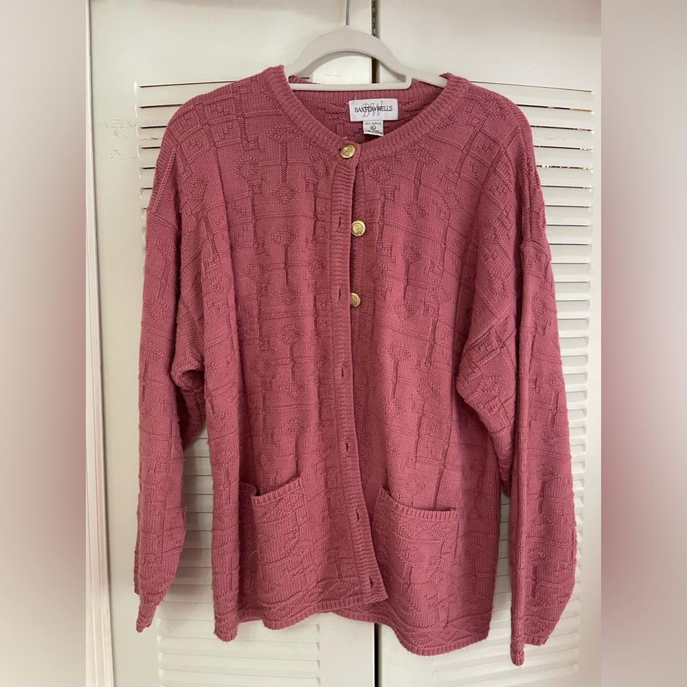 Vintage Pink Sweater Cardigan